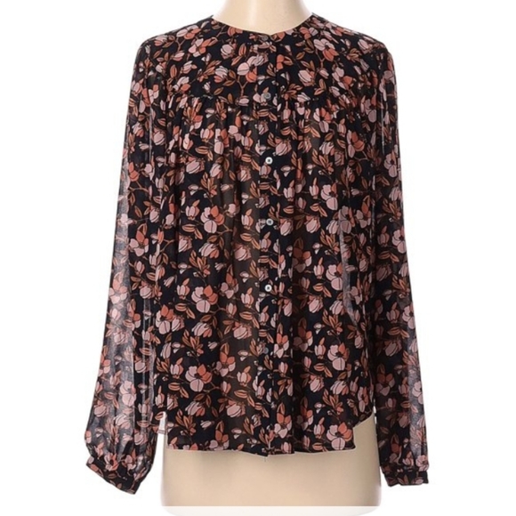 Blouse LOFT Femme à Manches Bouffantes Fleuries - Style Cottagecore Pour Bureau Ou église